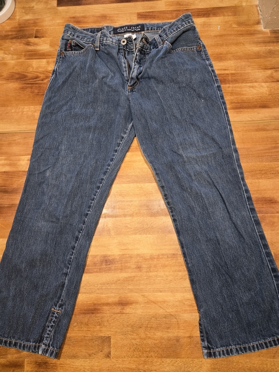Guess Denim - Guess Womans Relaxed Fit Blue Mid Calf  Jeans